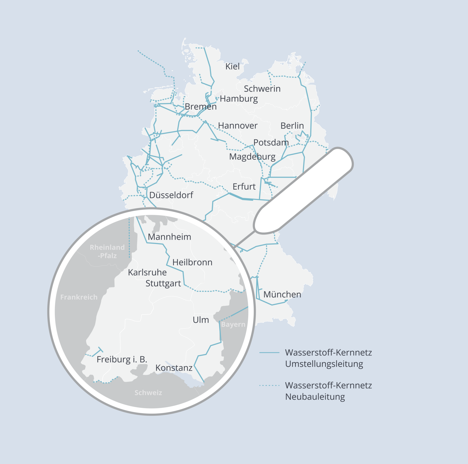 Netzkarte Wasserstoff Deutschland